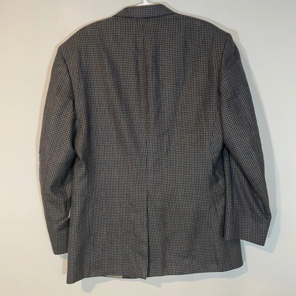 Racquet Club Mens Houndstooth Blazer Sport Coat‎ Wool Two Button 46R Colorful